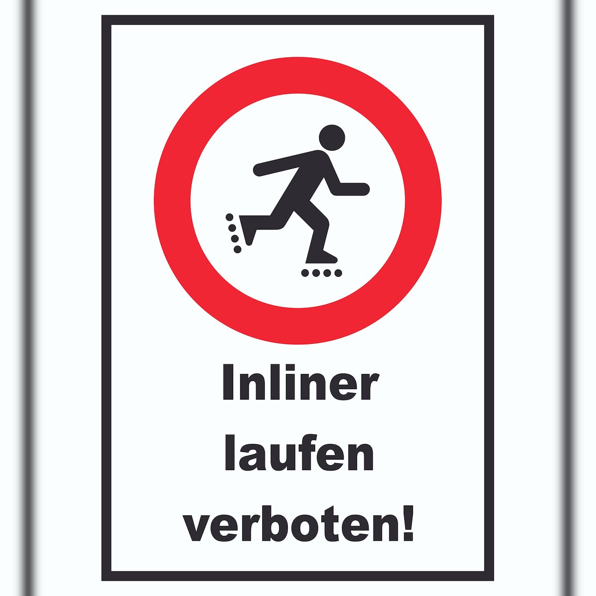 HB-Druck Inliner laufen verboten Schild A6 Rückseite selbstklebend Image