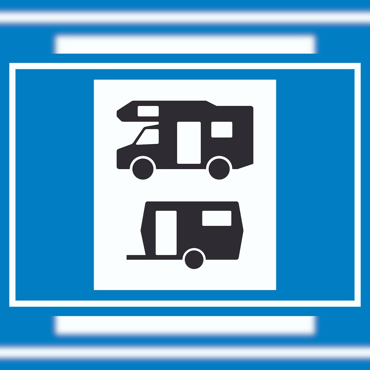 HB-Druck Wohnmobil- und Wohnwagenplatz Symbol Schild A4 Rückseite selbstklebend Image
