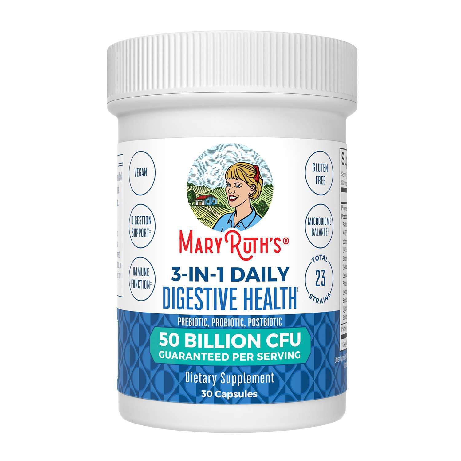 3-In-1 Daily Digestive Health Gluten-Free - 30 Capsules (30 Servings)