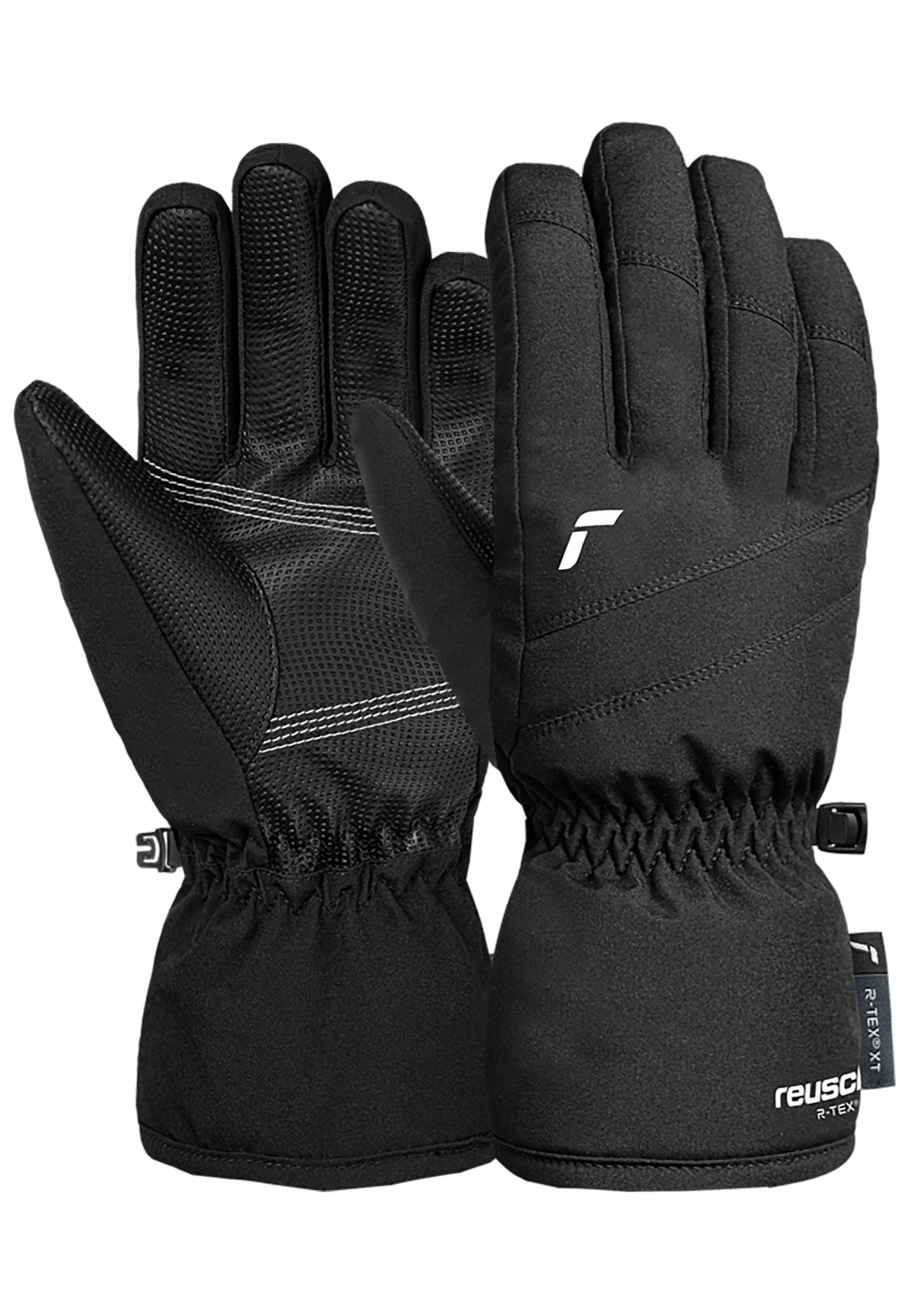 Skihandschuhe REUSCH "Wonder R-TEX XT Junior", Mädchen, Gr. 5,5, schwarz, weiß, 93% Polyester, 7% Polyurethan, mehrfarbig, Handschuhe, mit wasserdichter, atmungsaktiver Funktion