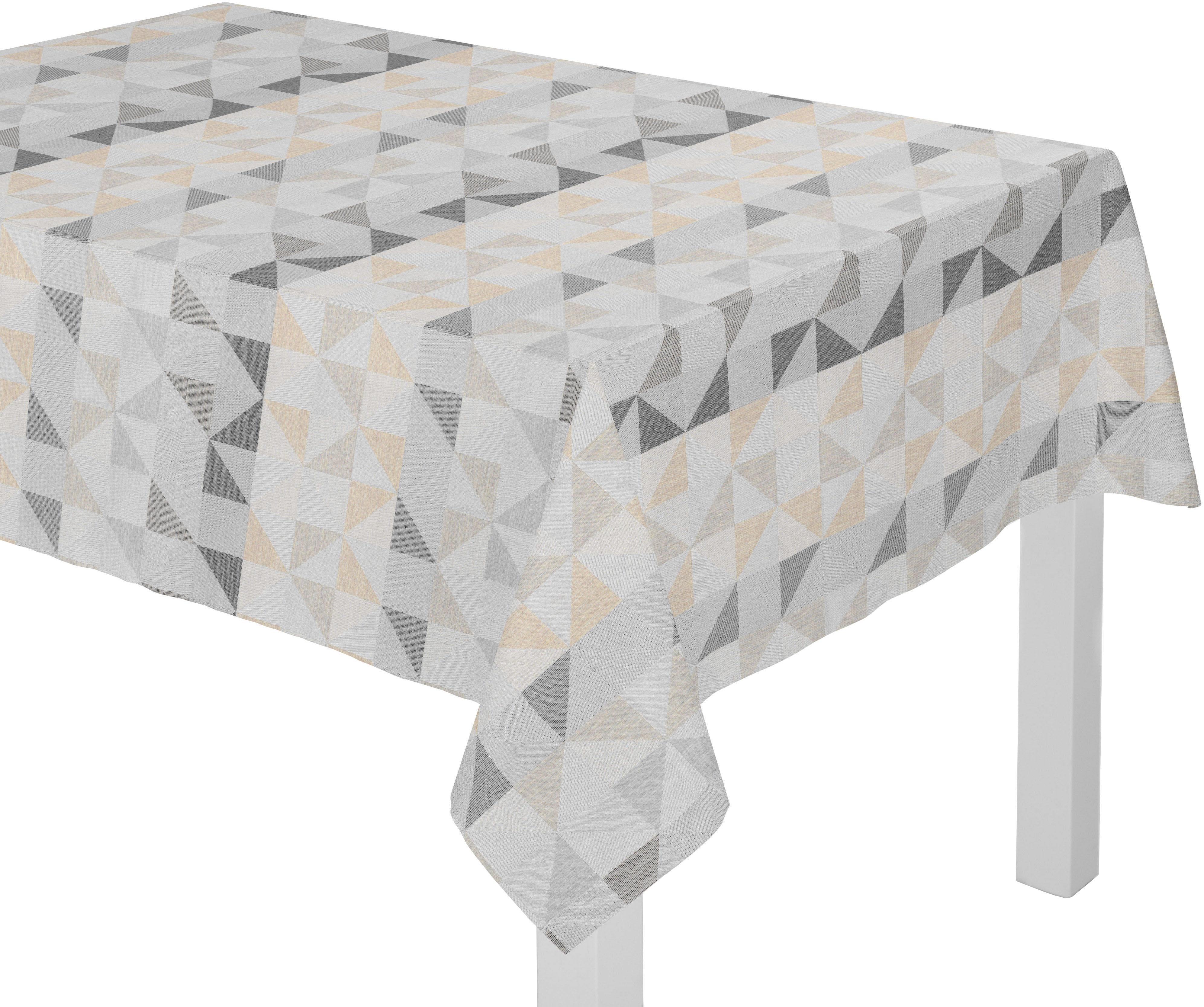 Tischdecke WIRTH "BERLARE" Gr. 3, grau (hellgrau), B:130cm L:160cm, Baumwolle, Polyester, Tischdecken, Tischdecke Image