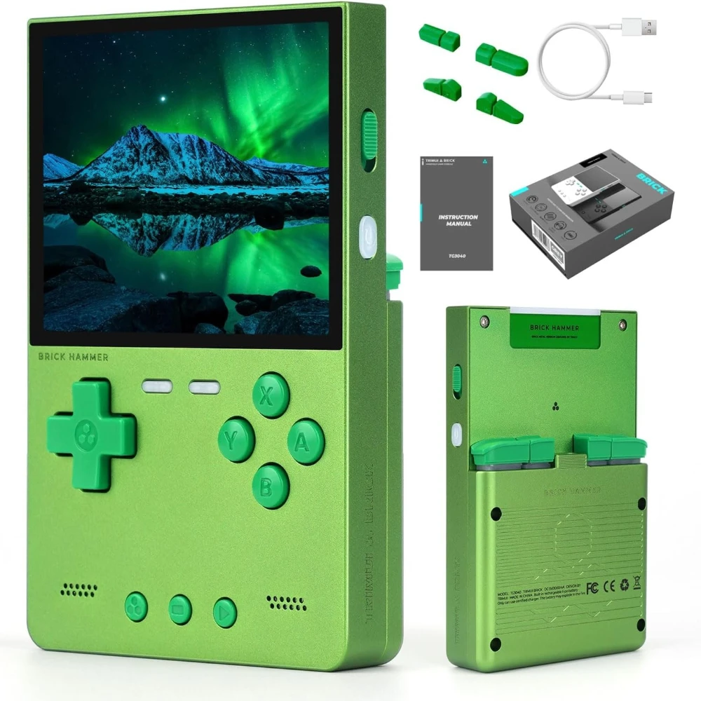 TRIMUI Brick Hammer Portable Handheld Game Player, 3.2'' IPS Screen CNC Full Metal, Linux System Retro Video Game Console Device