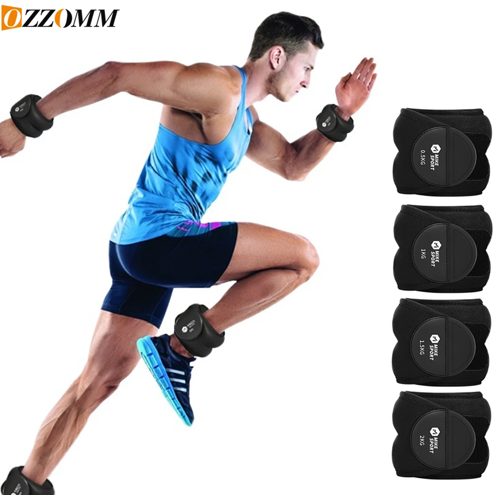 OZZOMM 1 Paar Knöchel-/Handgelenk- und Arm-/Bein-Gewichte, verstellbare Gewichte 1 kg, 2 kg, 3 kg, 4 kg für Männer und Frauen – ideal für Fitness, Laufen, Yoga, Sport