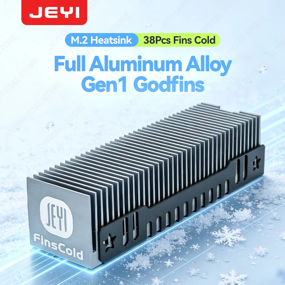 JEYI M.2 SSD-Kühlkörper aus Aluminium, konvektiver Kühlkörper, NVME/NGFF/SATA SSD-Kühler, passive Kühlkörper, effizienter Kühler für PC Image