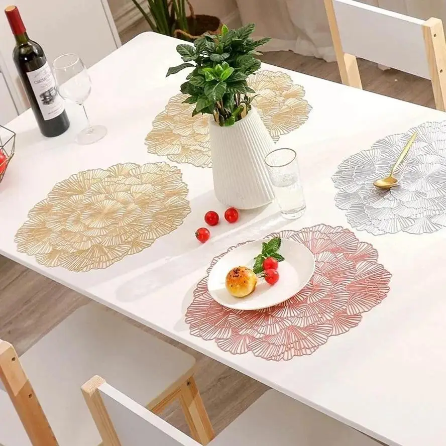 Europäische ausgehöhlte Blume Ess matte Desktop-Dekoration Anti-Rutsch-und Wärme isolation matte Licht Luxus Western Ess matte
