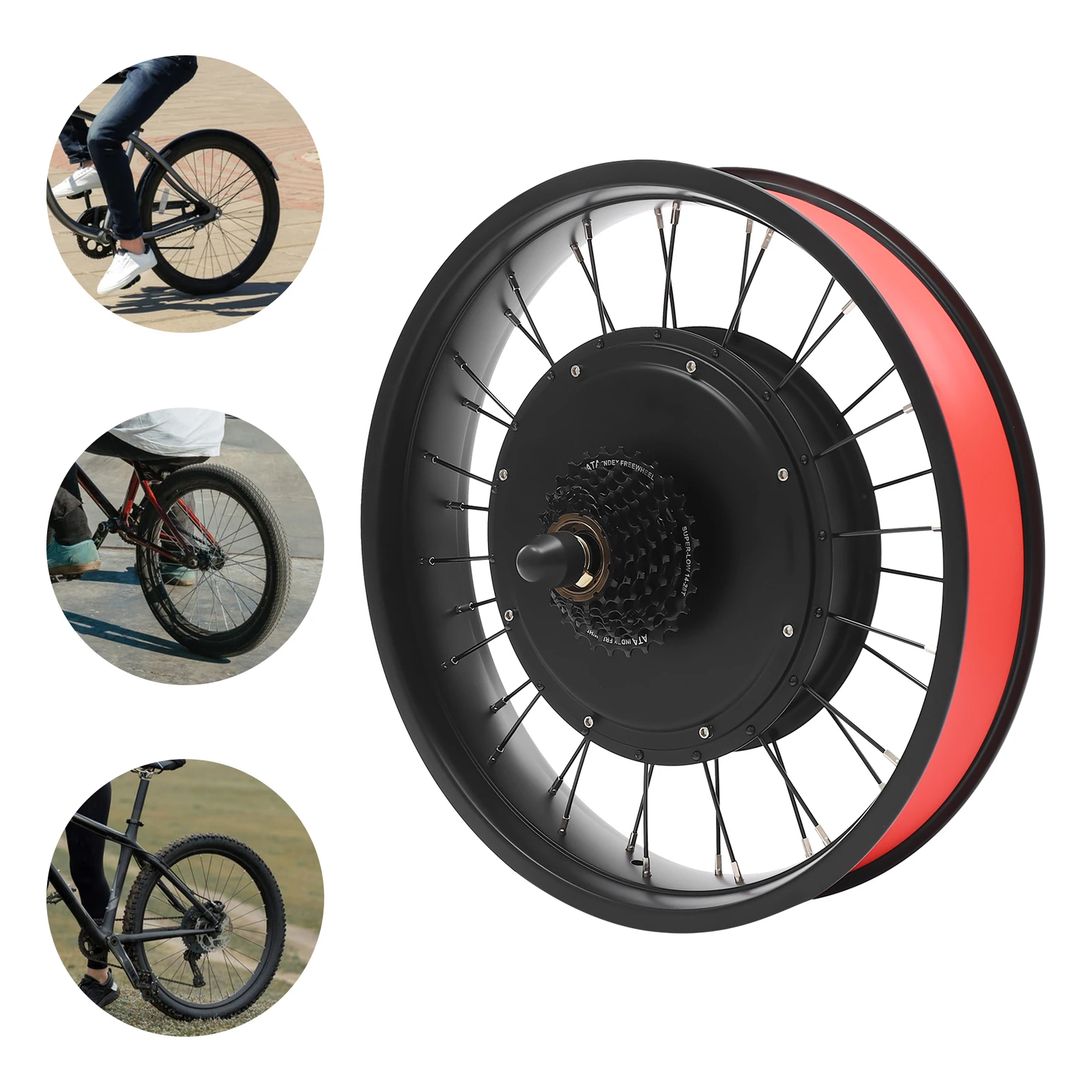 Ebike-Modifikationskit, 20 Zoll 48 V 1000 W Hinterrad-Elektrofahrrad-Radnabenmotor-Kit, Elektrofahrrad-Modifikationskit Image