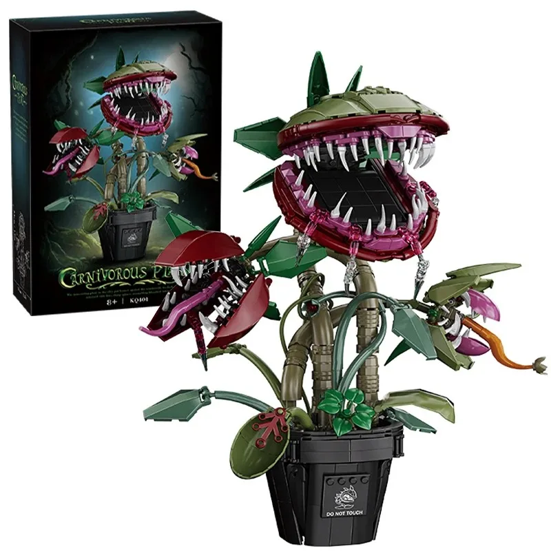 Kreative fleischfressende Topfpflanze, Menschenfressende Blume, Bausteine, Heimdekoration, Sammlung, MOC-Steine, Spielzeug als Geschenk Image