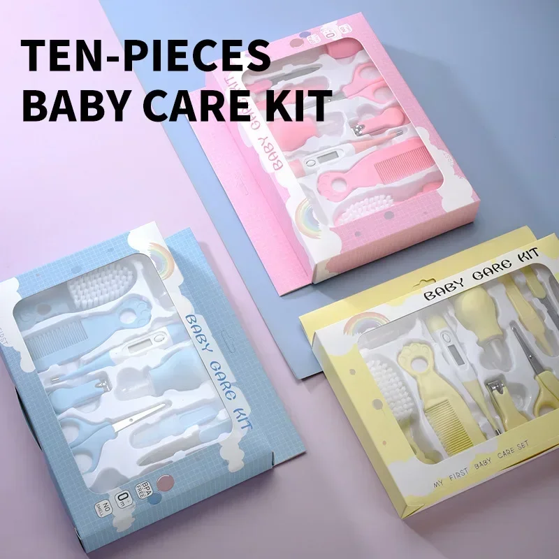 Nasensauger-Set, Kamm, Zehn-Teile-Set Babybürste, Thermometer, Pflegeset, Komplettes Zubehör, Materialsicherheit Image