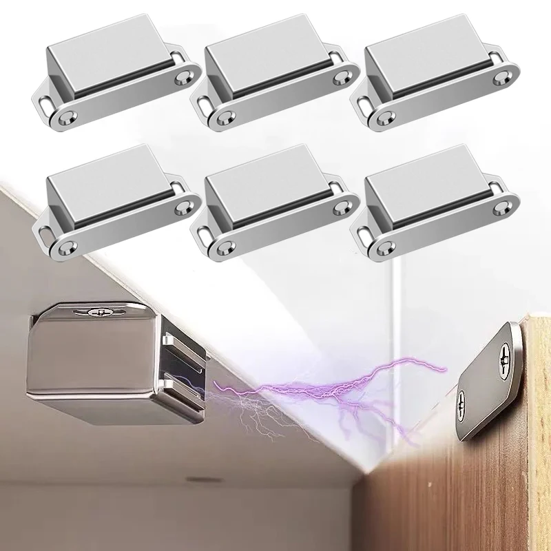 2/8 Stück magnetische Türhalterungen, Hardware-Zubehör für geschlossene Türen, geeignet für Küchenschränke, Kleiderschränke, Schuhschranktüren