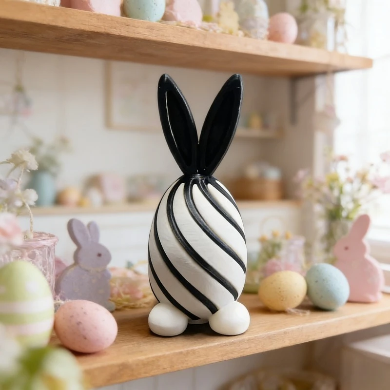 Osterhase Ornament 3D-Gedrucktes Dekorationsstück Niedliche Hasen-Eier 3D-Druck Ostereier Schreibtisch-Accessoires Ostertag Party-Geschenk Image
