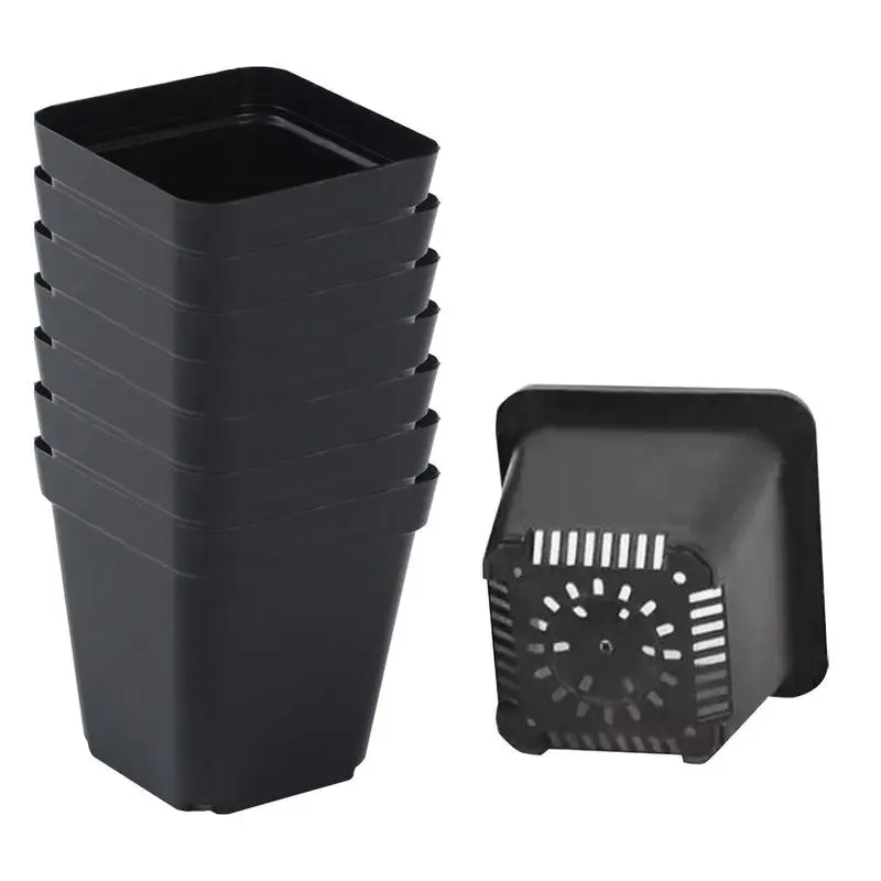 50 stücke Töpfe Für Sämlinge Starter Töpfe Sämling Tassen Platz Schwarz Wiederverwendbare Sämling Töpfe Kindergarten Topf Gartenarbeit Kit Für Früchte Image
