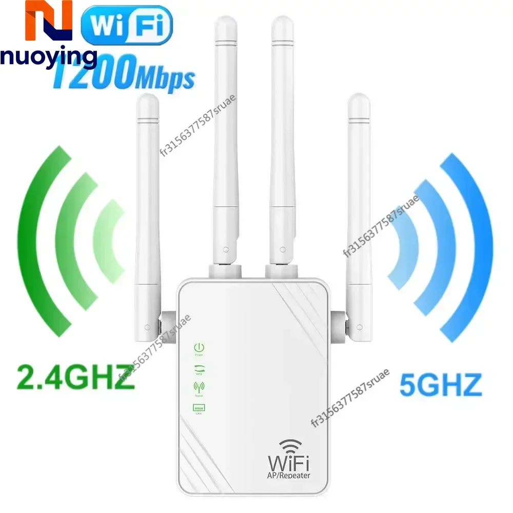 Neuer WLAN-Repeater WLAN-Verstärker 5G-Signal WLAN-Extender Netzwerk-WLAN-Booster 1200Mbps 5 GHz Langstrecken-WLAN-Repeater Image