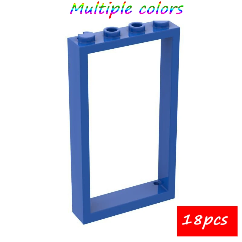 MOC 18PCS 60596 Tür Rahmen 1x4x6 Bausteine Kit Mit 2 Löcher Ziegel Partikel puzzle Idee Spielzeug Kinder Geburtstag Weihnachten Geschenk Image