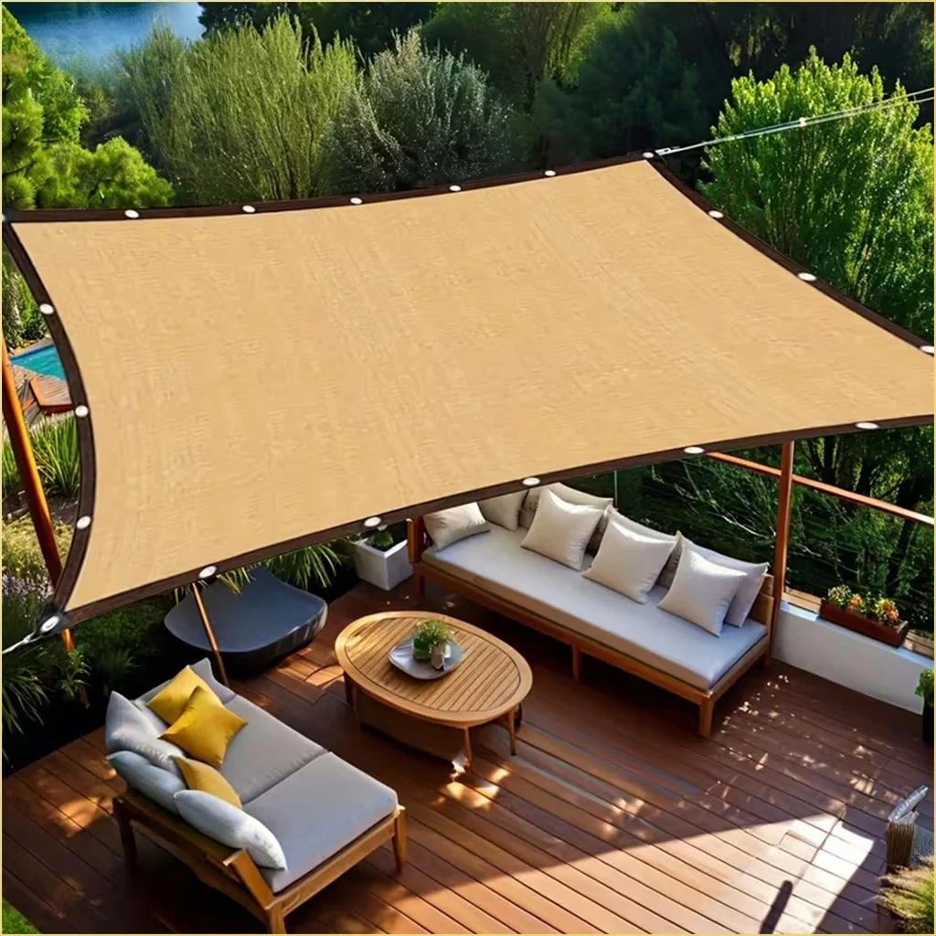 2x2m 2x4m Sonnenschutznetz Verstärkte Kanten Gelochtes Schattiergewebe Verdicktes Isolationsnetz Sommer Outdoor-Beschattung Image