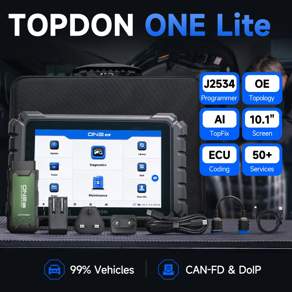 TOPDON ONE LITE 10-Zoll Auto-Diagnosegerät OBD OBD2 Scanner CAN FD/DOIP ECU-Codierung Bidirektional 50+ Heiße Funktionen Image
