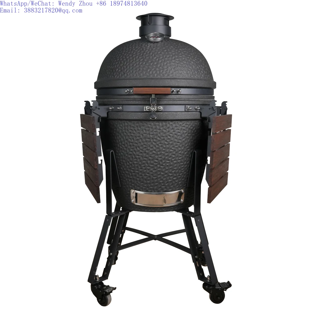 AUPLEX Kamado 22 Zoll ULTRA Rotisserie Grill Outdoor Holzkohlegrill Garten Tragbarer BBQ-Ofen Keramik Image