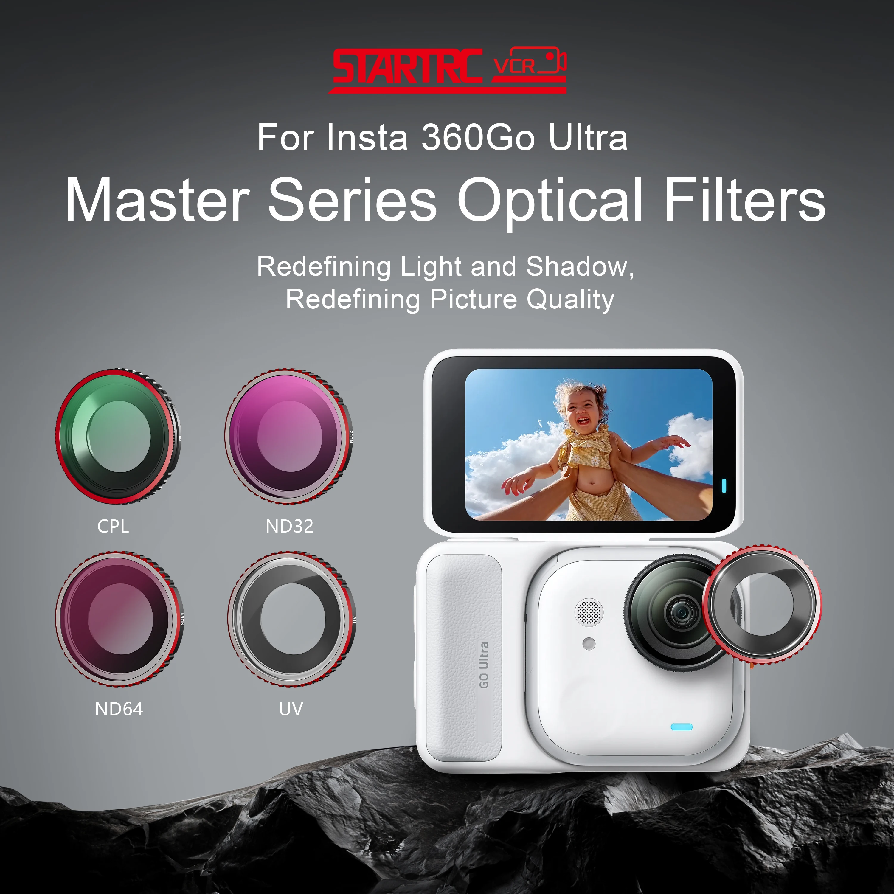 Objektivfilter-Set Optische ND CPL Filter für Insta360 Go Ultra ND32 ND64 CPL UV Variable Ersatzgläser HD Ölbeständig Image