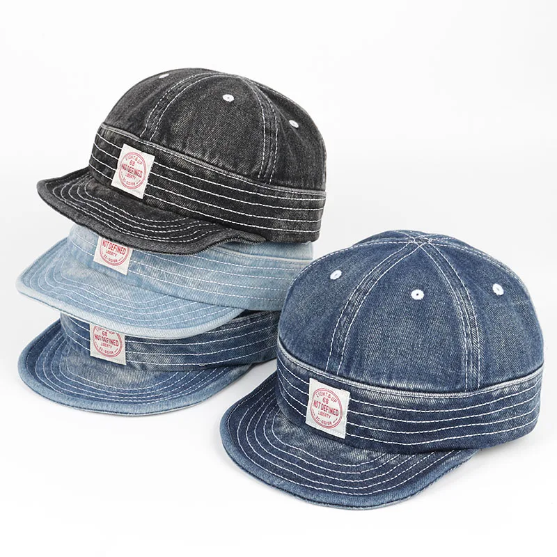 Amerikanische Mode-Denim-Caps für Herren und Damen – Frühjahr/Sommer 2026 – Koreanische Vintage-Baseballkappe mit weicher Krempe – Hip-Hop-Snapback-Hut in Schwarz
