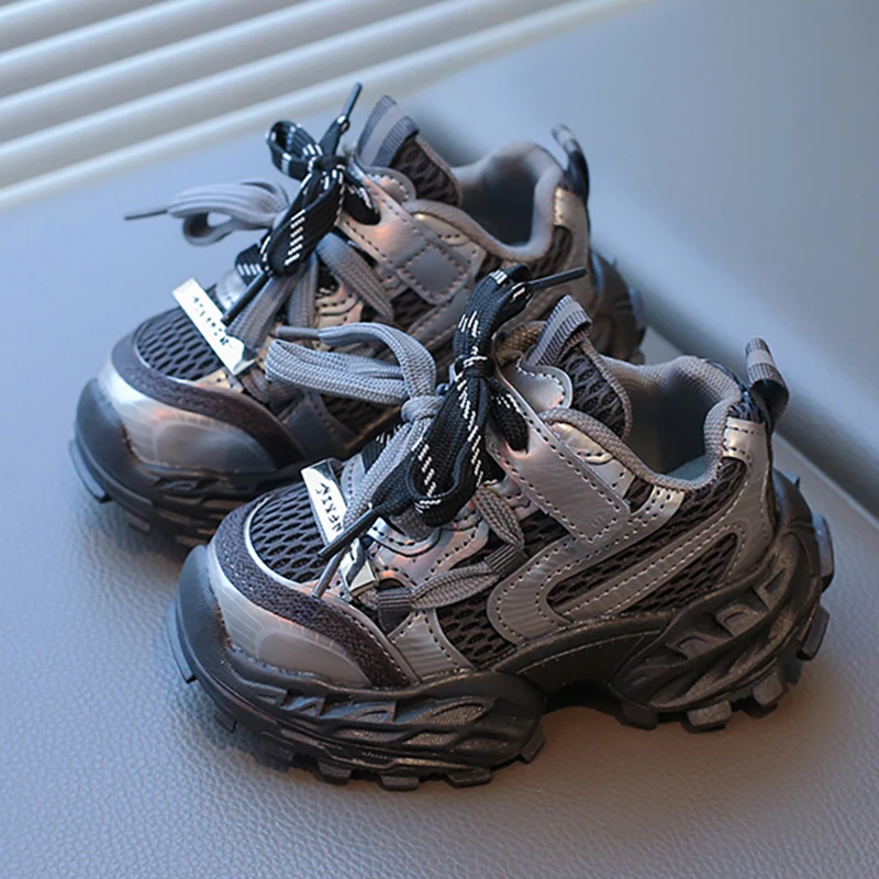 PU-Leder-Sportschuhe für Kinder, rutschfest, trendige, modische Kinder-Sneaker, ergonomische Laufschuhe für Babys, Jungen und Mädchen