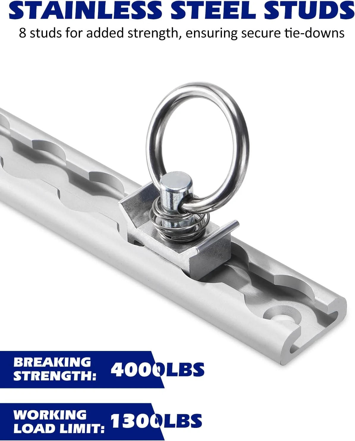 19,7 Zoll Aluminium L-Schienenschiene mit 2 Stück Single Stud Fittings Endkappen L-Schienen-Spur-System für geschlossene Anhänger-LKW-Vans