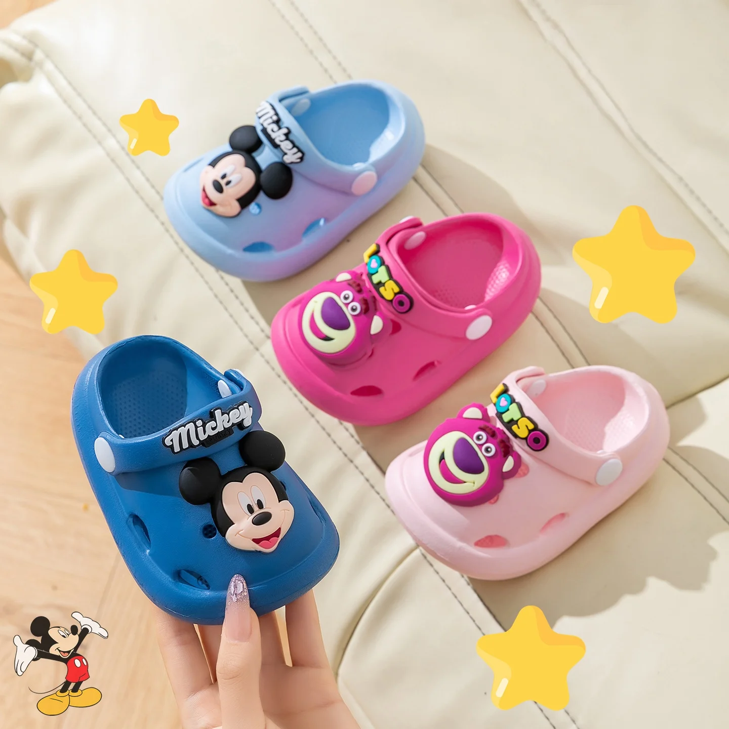 Kinder Freizeitschuhe Sandalen EVA Strand Cartoon Schuhe Sommerschuhe für Mädchen rutschfeste atmungsaktive blaue rosa Schuhe Größe 13 cm-20 cm