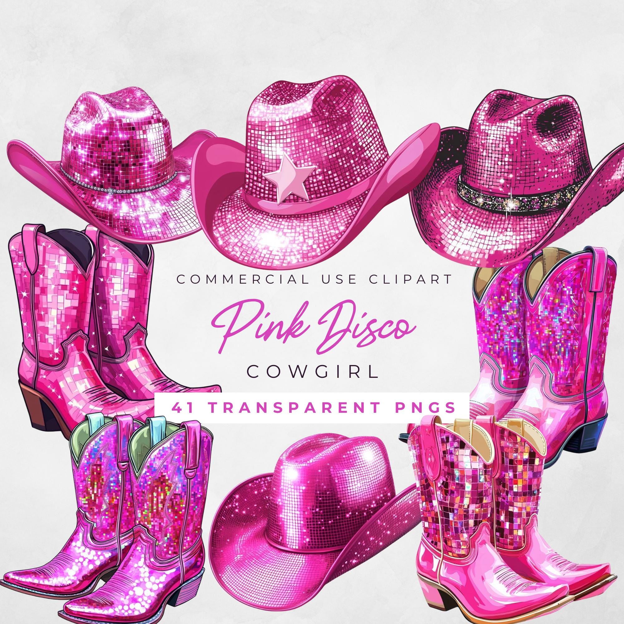 Disco Cowgirl Clipart Cappello da Cowgirl Rosa Clipart Cowgirl Compleanno San Valentino Cowgirl Retro Cowgirl Addio al Nubilato Cowgirl Disco Png