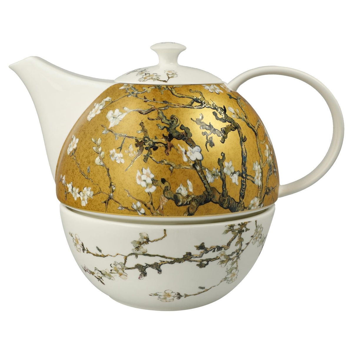 Goebel Vincent van Gogh Teekanne mit Stövchen 1,2 l Mandelbaum Image