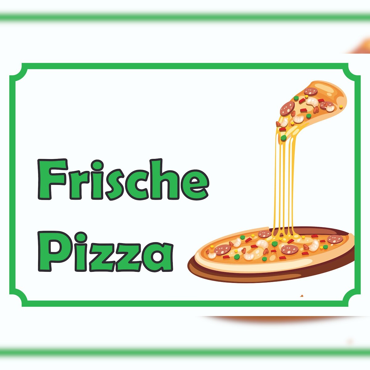 HB-Druck Frische Pizza Schild A4 (210x297mm) Image