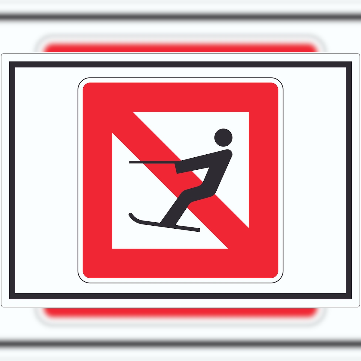 HB-Druck Wasserskilaufen verboten! Symbol Aufkleber A4 (210x297mm) Image
