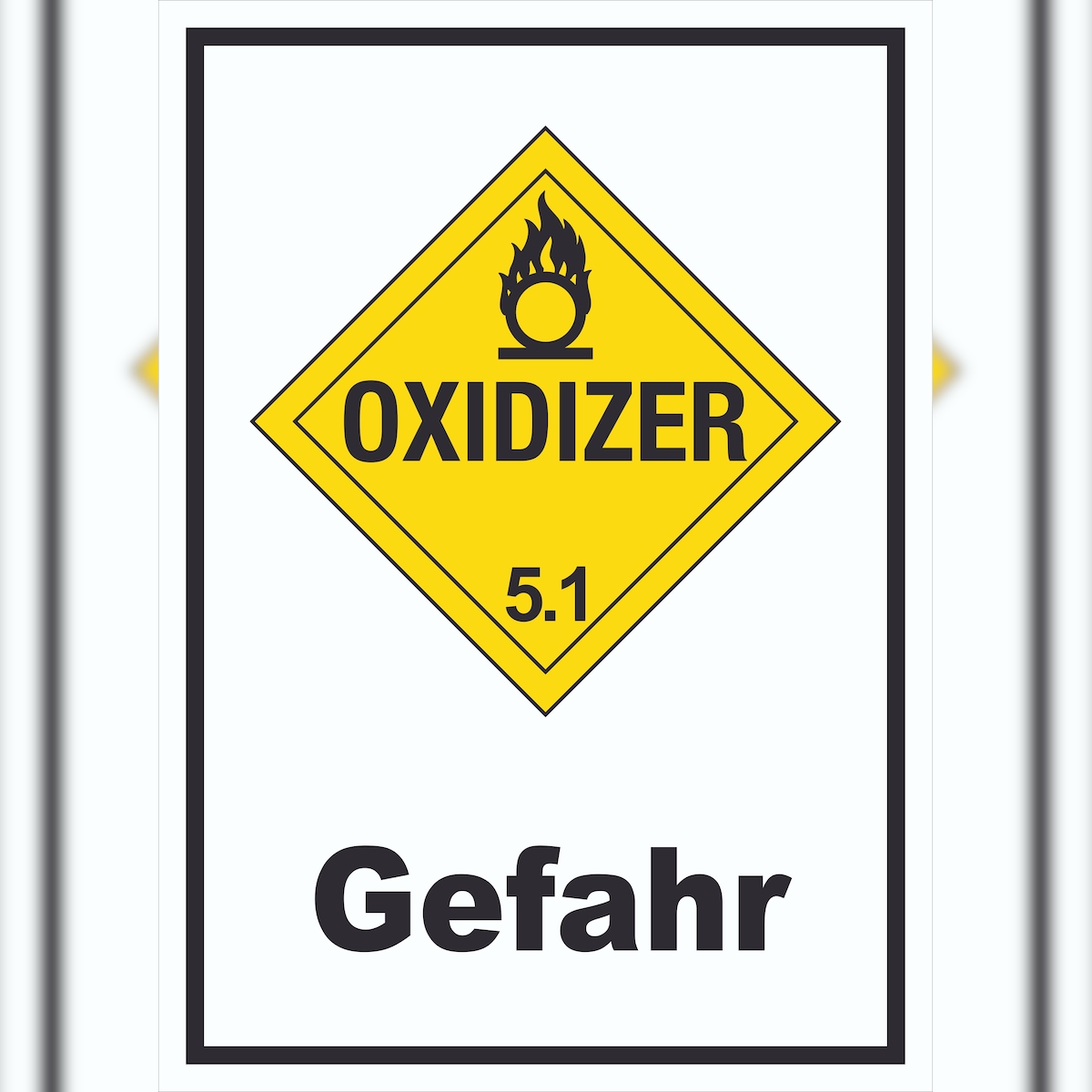 HB-Druck Schild Oxidierend wirkend Gefahr Oxidizer entzündend hochkant A1 Rückseite selbstklebend Image