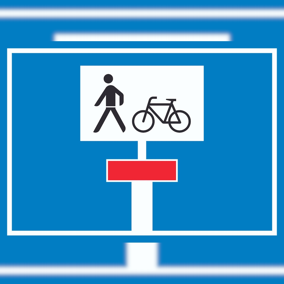 HB-Druck Sackgasse Radverkehr Fußgänger erlaubt Symbol Schild A0 Rückseite selbstklebend Image