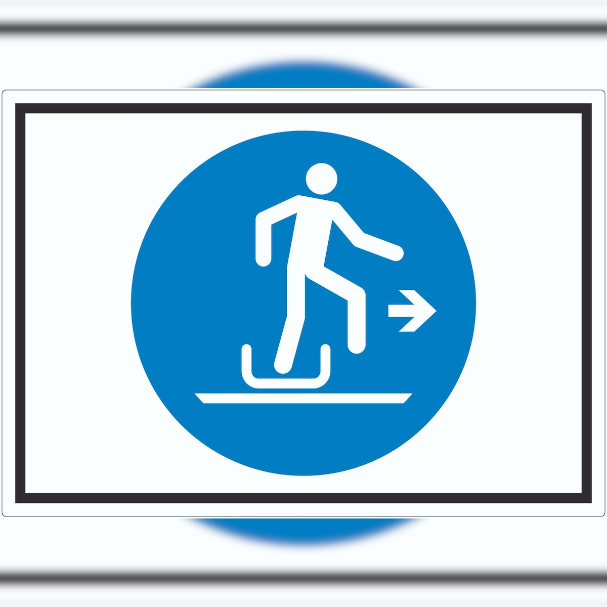 HB-Druck Beim Ausstieg den Rodel nach rechts verlassen Symbol Aufkleber A6 (105x148mm) Image