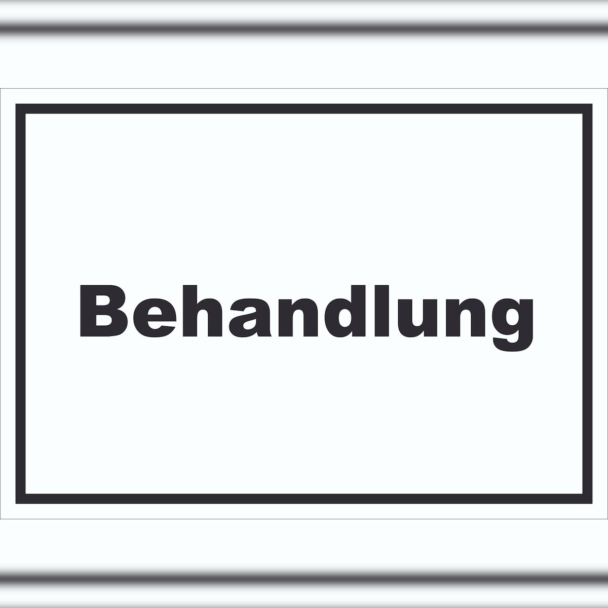 HB-Druck Behandlung Schild mit Text Behandlungsraum waagerecht A4 Rückseite selbstklebend Image