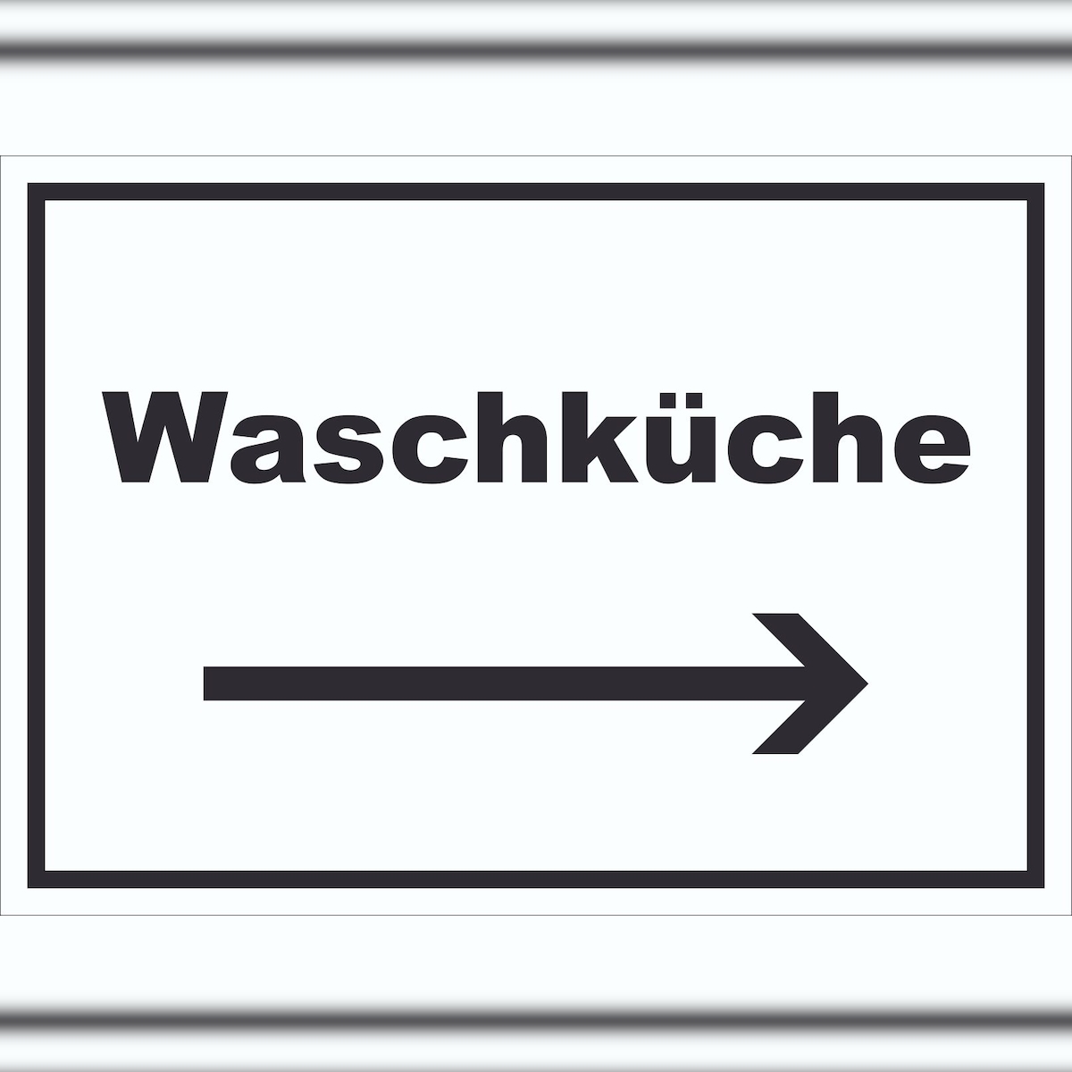 HB-Druck Waschküche Schild mit Text und Richtungspfeil rechts Waschraum waagerecht A4 (210x297mm) Image