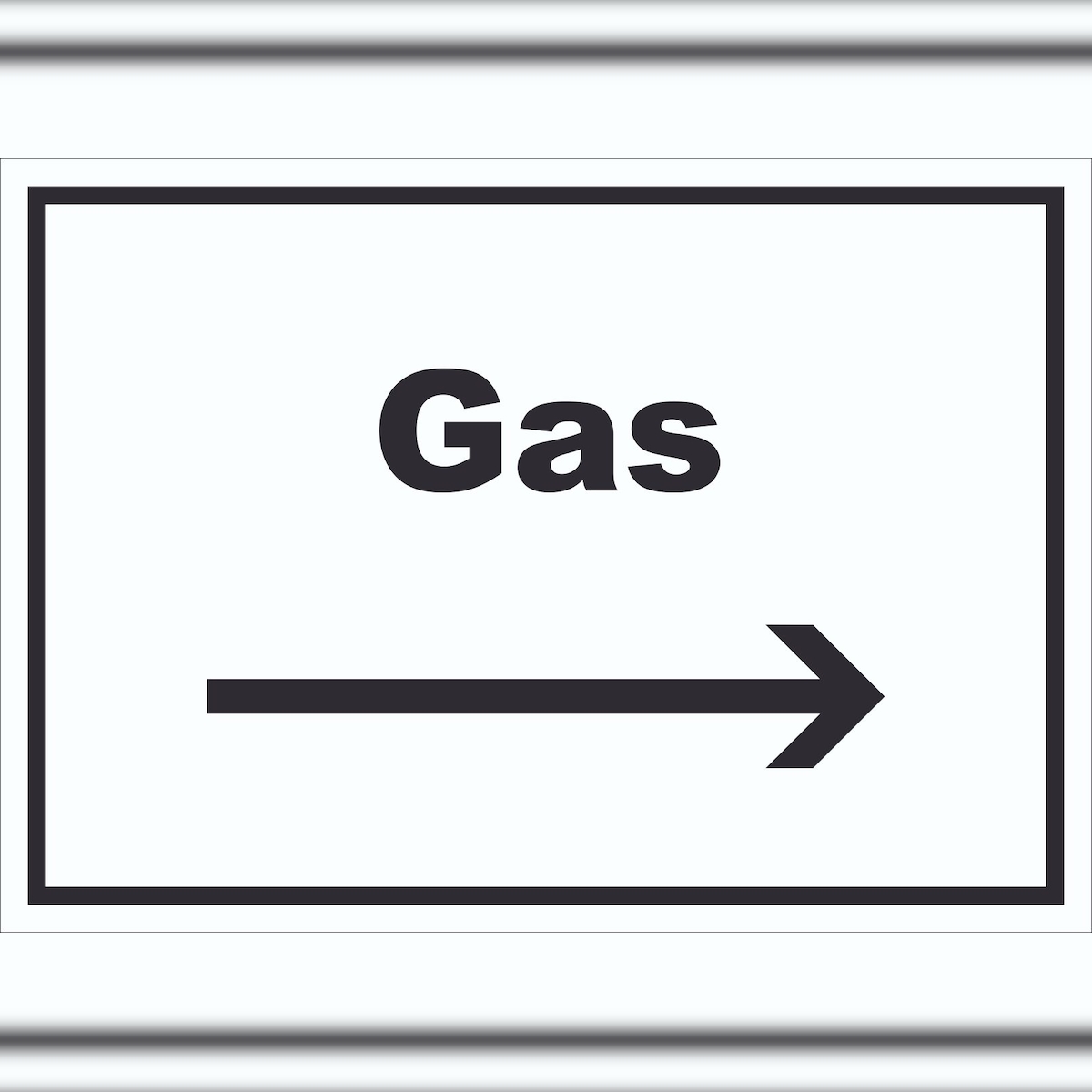 HB-Druck Gas Schild mit Text und Richtungspfeil rechts Anschluss waagerecht A0 (841x1189mm) Image