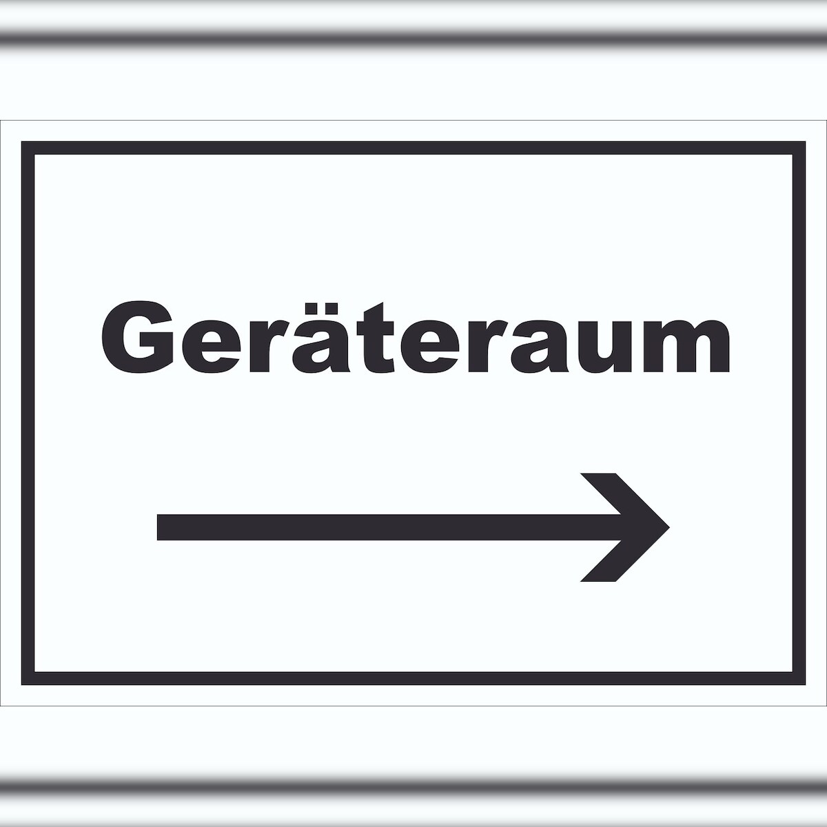 HB-Druck Geräteraum Schild mit Text und Richtungspfeil rechts Schuppen waagerecht A5 (148x210mm) Image
