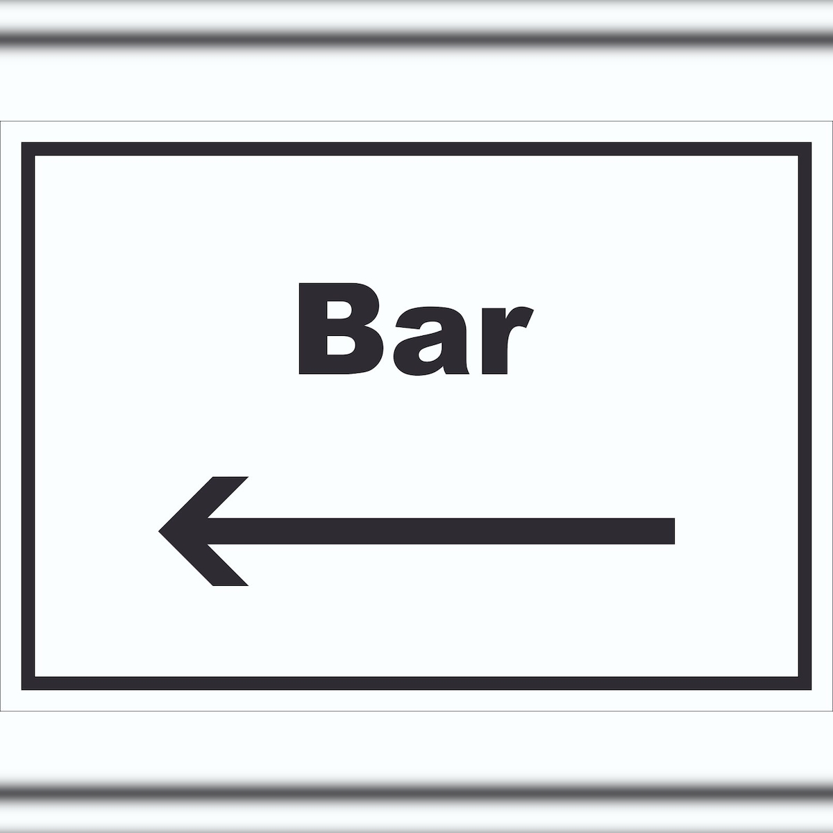 HB-Druck Bar Schild mit Text und Richtungspfeil links Pub Kneipe waagerecht A3 (297x420mm) Image