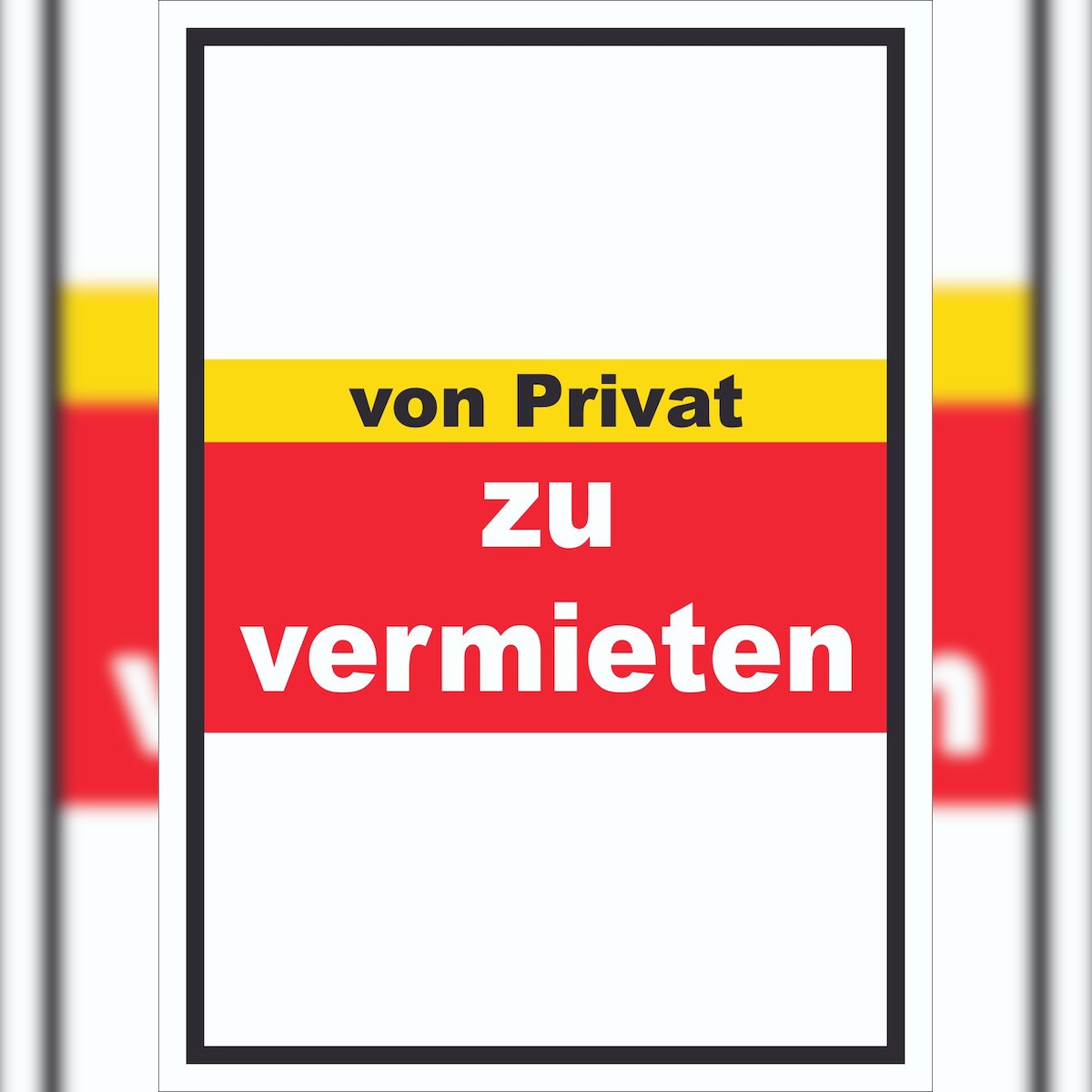 HB-Druck zu vermieten Schild mit Text Verkaufsschild hochkant A2 Rückseite selbstklebend Image