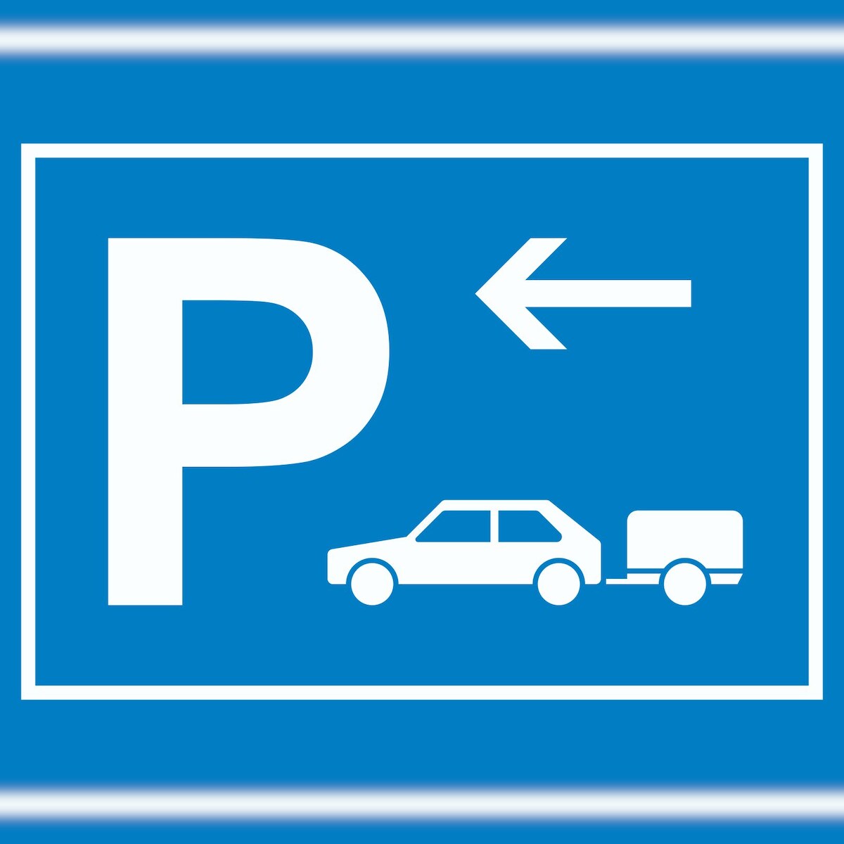 HB-Druck PKW mit Anhänger Parkplatz Schild mit Richtungspfeil links waagerecht A1 (594x841mm) Image