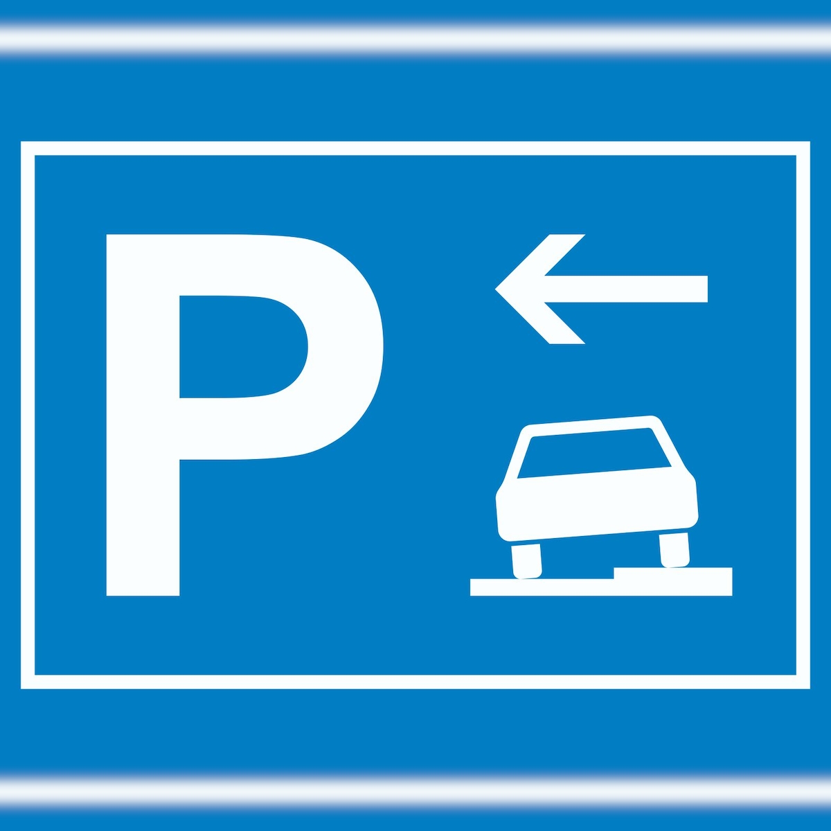HB-Druck Gehweg Parkplatz mit Richtungspfeil links Schild waagerecht A2 (420x594mm) Image