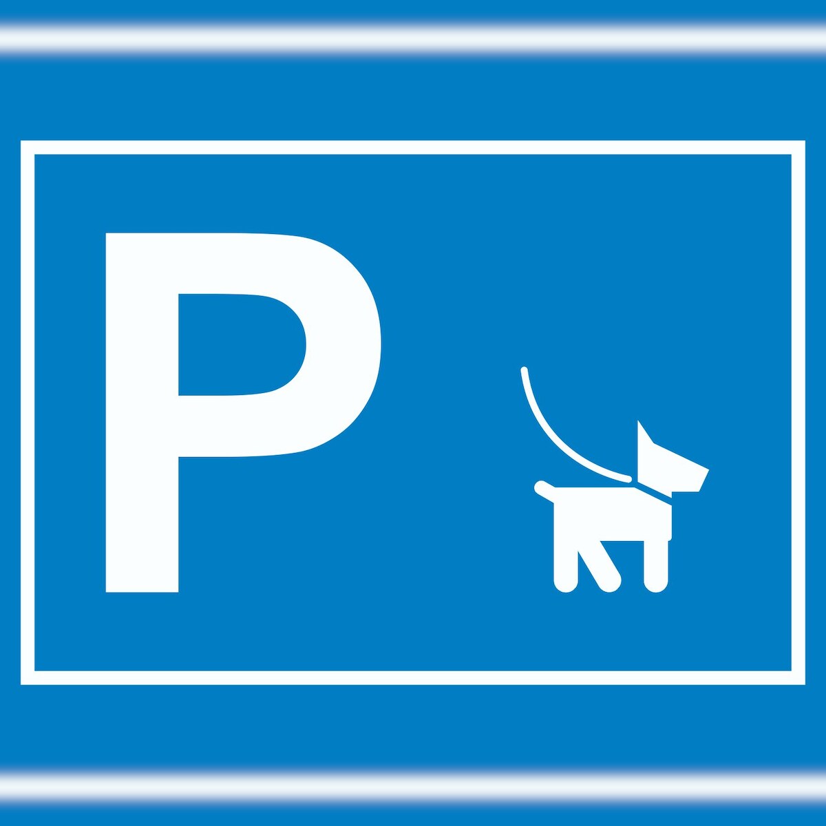 HB-Druck Hundeparkplatz Schild waagerecht A3 Rückseite selbstklebend