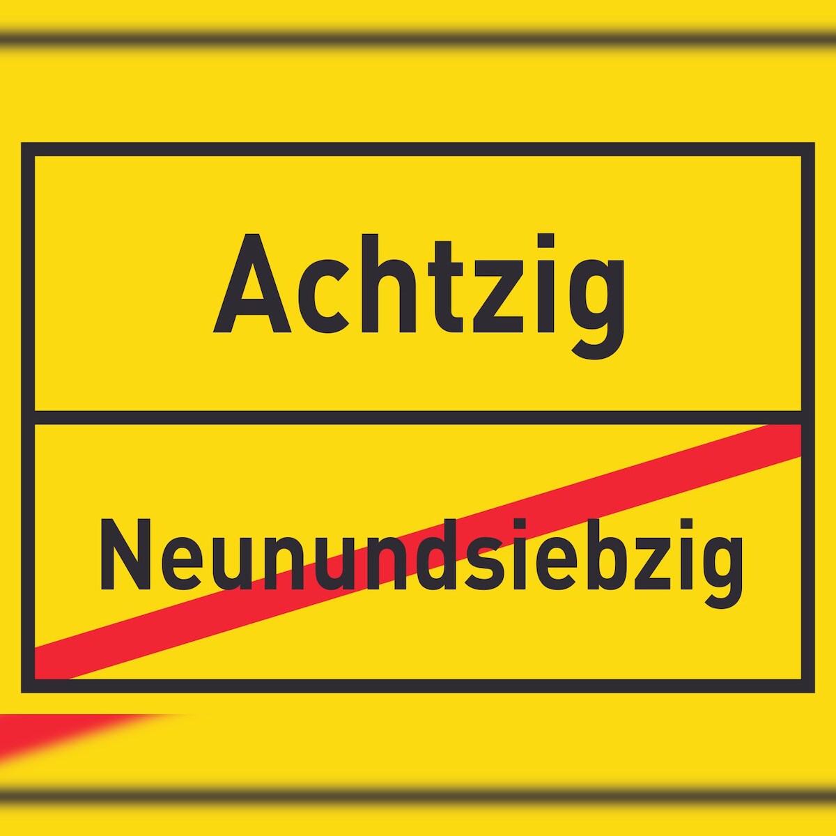 HB-Druck Achtzig Neunundsiebzig Schild Ortsschild A6 Rückseite selbstklebend Image