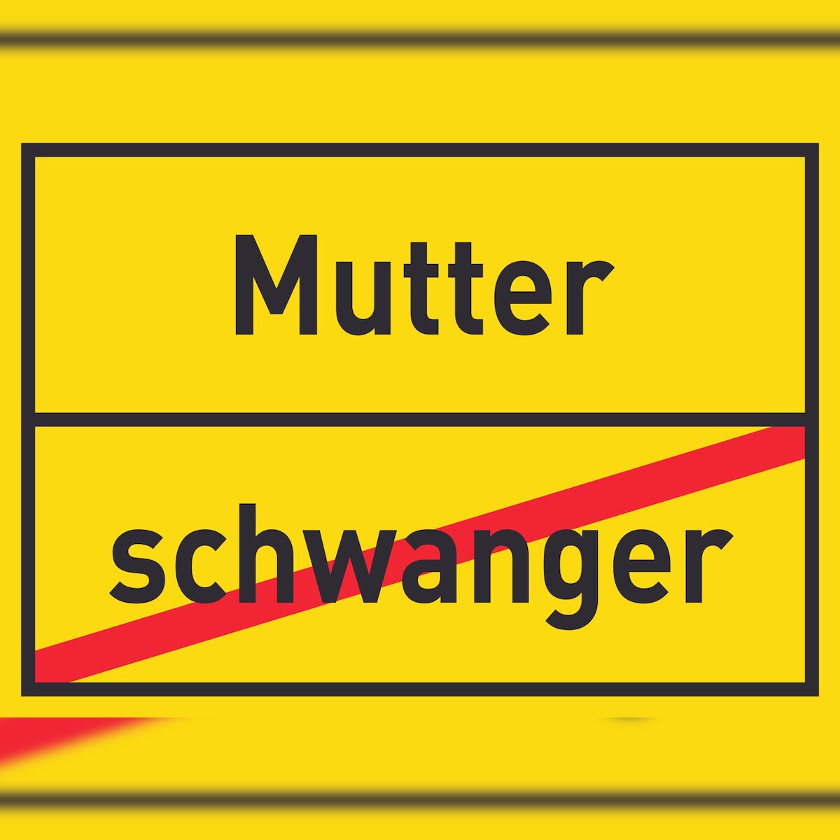 HB-Druck Mutter schwanger Schild Ortsschild A2 Rückseite selbstklebend Image