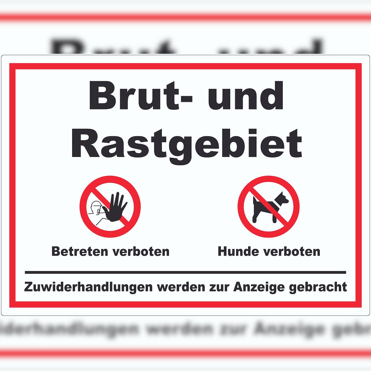 HB-Druck Brut- und Rastgebiet Betreten und Hunde verboten Aufkleber A8 (52x74mm) Image