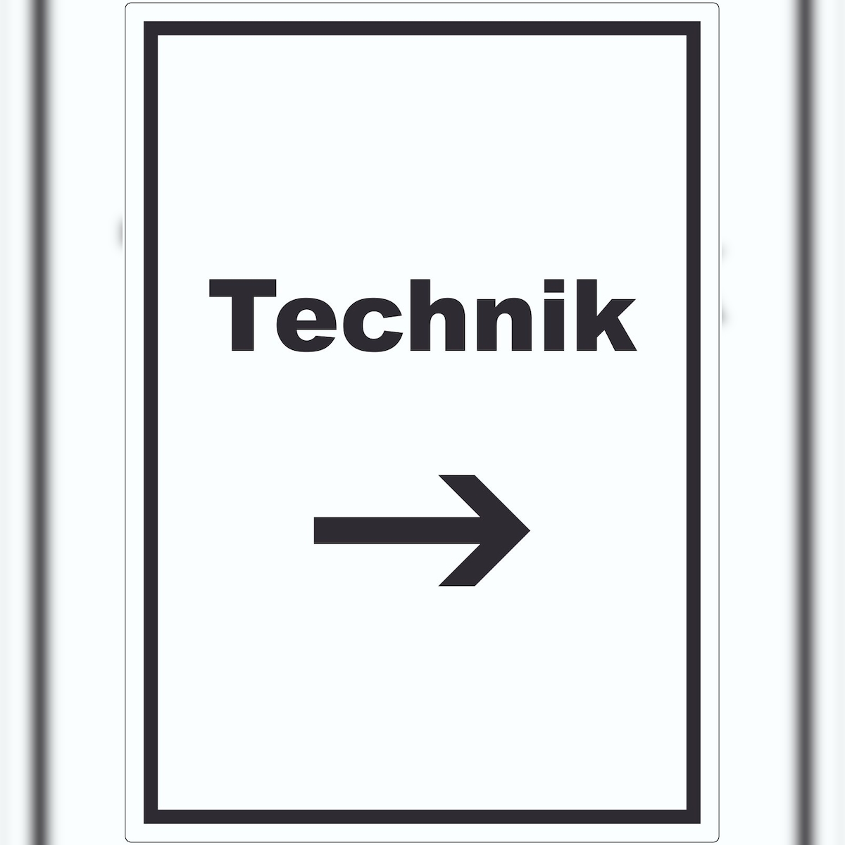 HB-Druck Technik Aufkleber mit Text und Richtungspfeil rechts Hauswirtschaftsraum hochkant A7 (74x105mm) Image