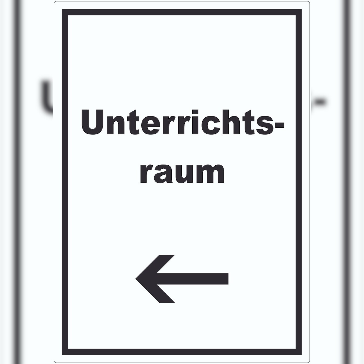 HB-Druck Unterrichtsraum Aufkleber mit Text Richtungspfeil links Schule Schulung hochkant A5 (148x210mm) Image
