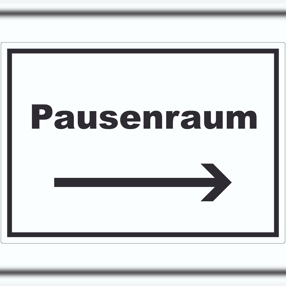 HB-Druck Pausenraum Aufkleber mit Text Richtungspfeil rechts Pause Mittagspause waagerecht A6 (105x148mm) Image