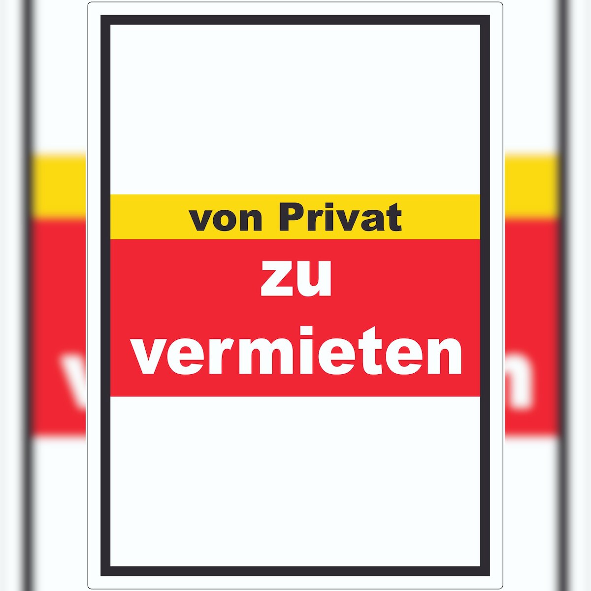 HB-Druck zu vermieten von privat Aufkleber mit Text Werbeaufkleber hochkant A5 (148x210mm) Image