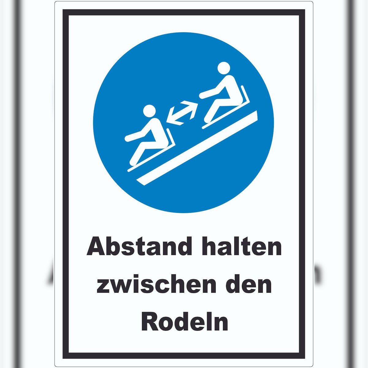 HB-Druck Abstand halten zwischen den Rodeln Aufkleber A0 (841x1189mm) Image