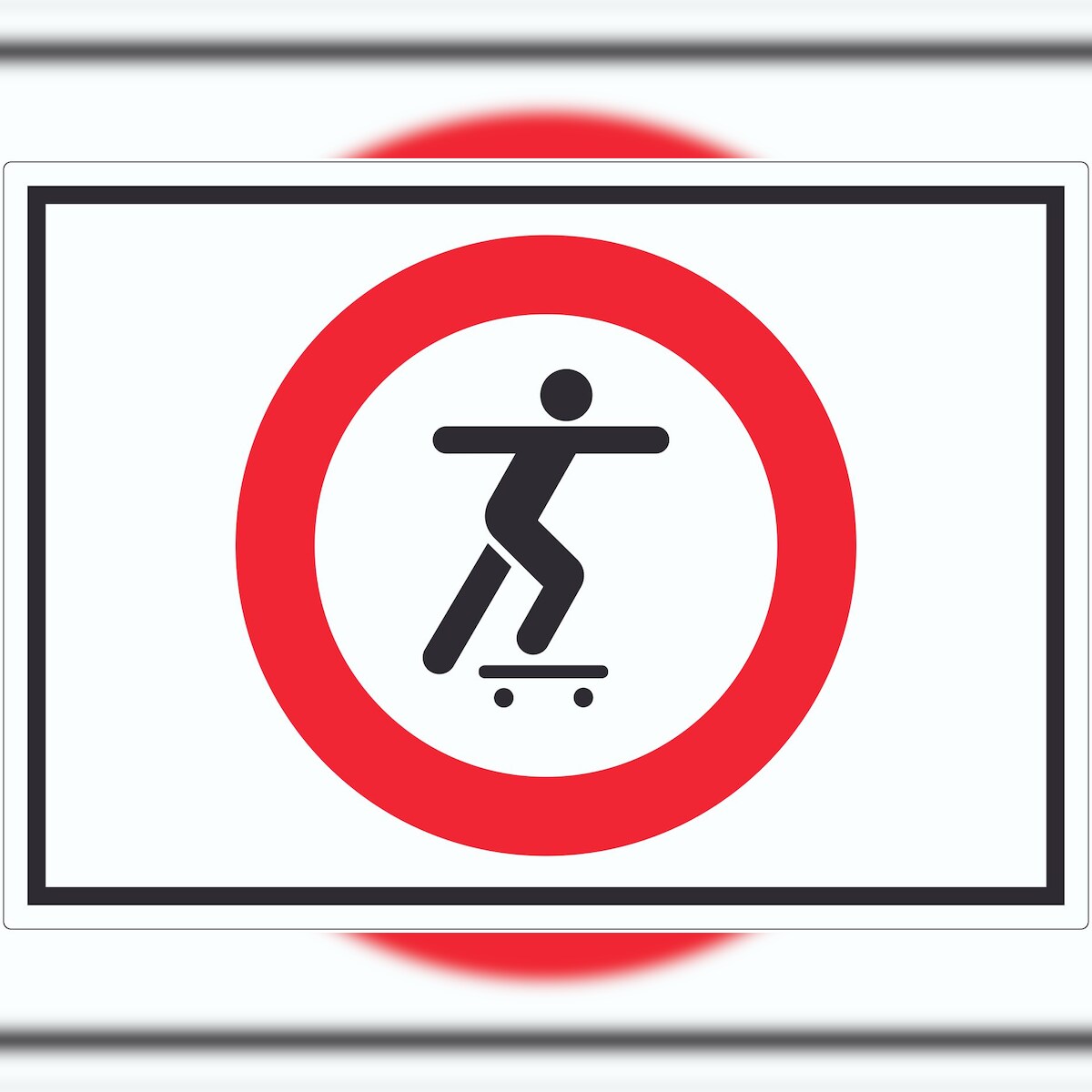 HB-Druck Skateboard fahren verboten Symbol Aufkleber A1 (594x841mm) Image